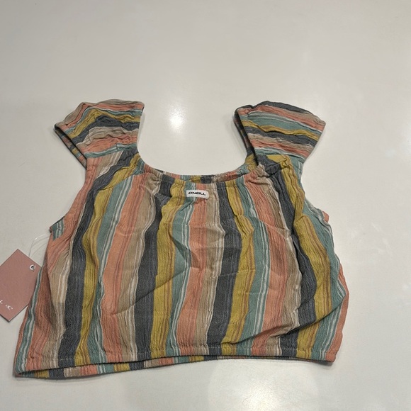 O’Neill Girls Striped Multicolor Top - Picture 3 of 4
